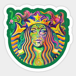 Psychedelic Starbucks Sticker